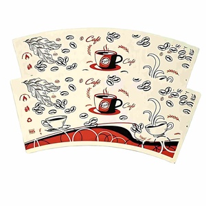 Tasse de papier de matière première de flexographie bon marché de vente d'usine 160gsm 180gsm tasse de papier de ventilateur personnalisé - Product Image 5