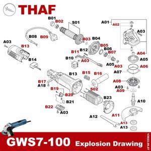 Pièces de rechange pour outils électriques, accessoires pour meuleuse d'angle <span class=keywords><strong>Bosch</strong></span> GWS7-100 GWS7-115 GWS720 - Product Image 3
