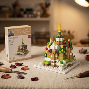Blocs de construction en plastique pour enfants éducatifs les plus vendus Cathédrale Saint-Basile Architecture Jouets pour 5-7 ans-Wisehawk - Product Image 1