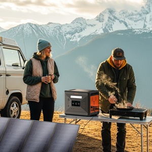 Station d'alimentation portable LiFePO4 2500W, générateur solaire 2304Wh, batterie externe compatible voiture solaire pliable 200W - Product Image 2