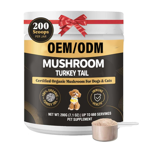 犬と猫のためのオーガニックターキーテールマッシュルームパウダー 免疫サポート 腸内健康 ホリスティック防御 犬用ターキーテールマッシュルーム - Product Image 1