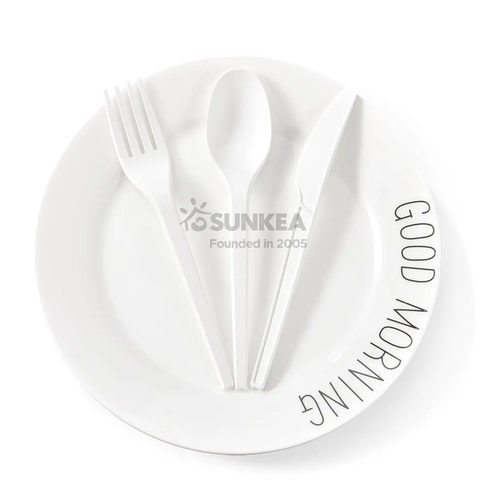 100% Compostable PLA cutlery/No Plastic Knives Forks Spoons Utensils/The Heavyweight cutlery