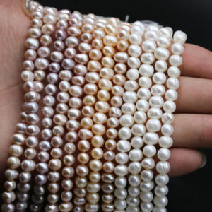 1.8-12mm לבן סגול ורוד צבע אמיתי סגלגל צורת רופף לבן מים מתוקים פנינים - Product Image 1