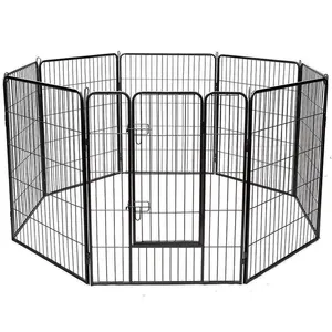 TOOTUFF box per cani 8 pannelli X 32 "W X 24" H penna per esercizi recinzione per gatti con porte per cani di piccola taglia all'aperto/al coperto