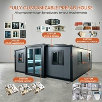 Maison conteneur facile à installer, extensible, préfabriquée, pour le camping et le repos