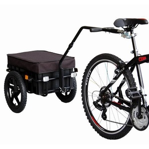 Remorque de <span class=keywords><strong>vélo</strong></span> robuste 80L avec cadre en acier et boîte en PE, remorque de <span class=keywords><strong>transport</strong></span> pour <span class=keywords><strong>vélo</strong></span> / chariot à main 2-en-1 - Product Image 1