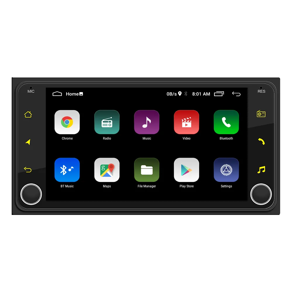 Toyota için çift 2 din 7 inç dokunmatik ekran stereo DVD OYNATICI android araba video