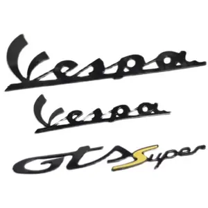 Vespa Sprint125/150アウトドアバイクGTS300ブラックフォントブラックロゴカーステッカー用モーターサイクル