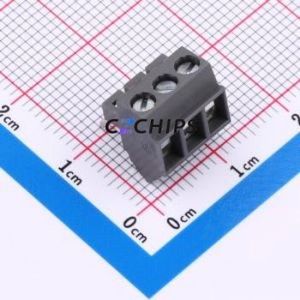 934-DS/03 Screw Terminal Block Through hole Component (THT)P=3.5mm Connector 1x3P 3.5mm Gray Right Angle Insert - Product Image 1
