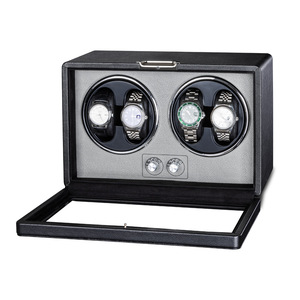 Wholesale High Quality PU Leather <strong>Watch</strong> Storage <strong>Case</strong> 4 Slots With 6 <strong>Rotator</strong> Automatic <strong>Watch</strong> Winder - Product Image 5