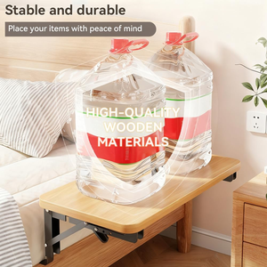 Modern Natural Bamboo Bedside Shelf <b>Caddy</b> Organizer for Bedroom Furniture Hotel Use - Product Image 2