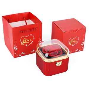 Portagioie rosa rotante Auto con fiori eterni vetrina in vetro acrilico borsa di <span class=keywords><strong>San</strong></span> <span class=keywords><strong>Valentino</strong></span> compleanno a sorpresa regalo per <span class=keywords><strong>lei</strong></span> - Product Image 6