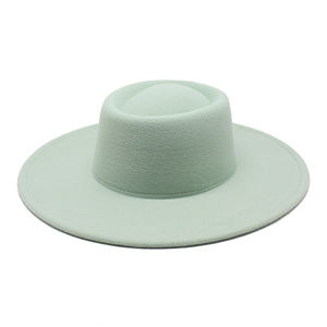 새로운 도매 Chapeau 팜므 경향 와이드 챙 보라색 페도라 모자 펠트 파도라 페도라 모자 남성 여성 돼지 고기 파이 교회 모자 - Product Image 6