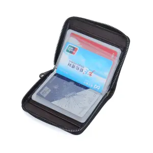 Eco Rfid Blocking Expandable Card Holder Purse Genuine Leather Passport Wallet Pouch Organizer Bag