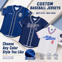 Camiseta de Béisbol Personalizada Anti UV de Manga Corta Transpirable Uniforme de Equipo Unisex para Hombre y Mujer 2XL OEM