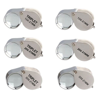 Factory Price Mini 10X 20X 30X 21mm Jewelers Loupes Jewelry Magnifiers Magnifying Glass Portable Pocket Magnifier