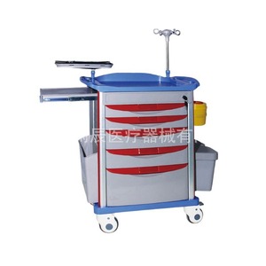 Chariot d'urgence Xin Yuchen YC-P02 750*475*930mm en ABS, chariot médical coloré à roues silencieuses, chariot de sauvetage multifonctionnel - Product Image 5