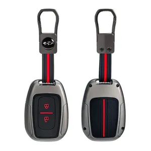 Guscio portachiavi a 2 pulsanti in lega di zinco e silicone per Renault Kwid, Traffic, Symbol, <span class=keywords><strong>Dacia</strong></span> <span class=keywords><strong>Sandero</strong></span>, Logan, Duster 2016-2018 - Product Image 1