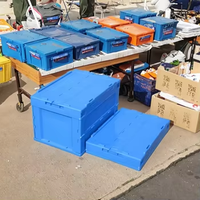 Conteneur pliable et recyclable UGET, style solide, caisse en plastique pliable avec couvercle, empilable, emboîtable, écologique