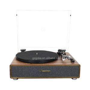 Reproductor de discos de vinilo de <span class=keywords><strong>tocadiscos</strong></span> de 3 velocidades con sonido de alta calidad hecho en madera maciza con altavoz - Product Image 3