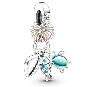 Panjia DIY Joyería para el Día de la Madre, Plata 925, Colgante de Mariposa Azul, Oro Rosa, Zirconia, Cuentas de Flor de Cerezo, Diseño Moderno y Romántico - Product Image 3