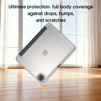 Étui pour iPad à texture ondulée en origami pour Air Pro 11 12.9, coussin d'air antichoc, coque pour iPad OEM ODM en gros
