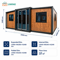 Maison préfabriquée extensible à double aile, cabane mobile extensible, villa de glamping pour site de villégiature et camping