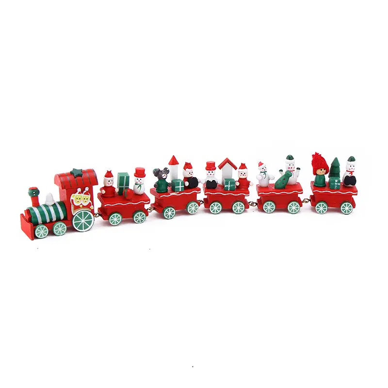 Vendita calda artigianato Mini treno in legno imposta decorazione natalizia treno giocattolo per bambini decorazione della casa