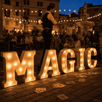 Lettres lumineuses pour décoration de fleuriste, jardin, mariage, fête prénuptiale, événement