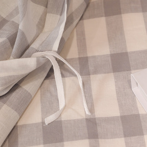 Qin Yue Jiangnan Plaid Cotton Linen <b>Bedding</b> <b>Set</b> 1.5m Bed Four Piece Simple Style Wrinkle Free Reactive Dyeing - Product Image 3
