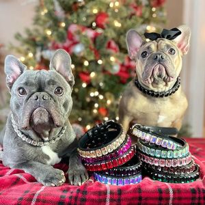 Colliers pour chiens en strass scintillants, en cuir PU, avec cristaux de verre et diamants, pour chiots, roses et bleus, avec laisses, accessoires pour chiens - Product Image 1