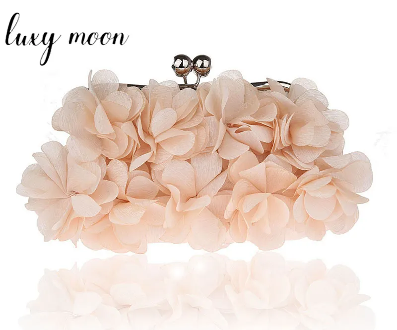 Hot Sale Creative Simple And Fashionable Flower Evening Clutch Bag Elegant Lady Wedding Banquet Bag Show Bead Bag Female FE539