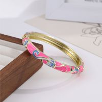 Gelang Manset Wanita CYNYA Motif Bunga Vintage Etnik Berlapis Emas dari Paduan Logam, Grosir, Label Pribadi