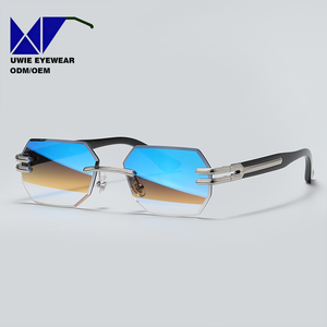 Lunettes <span class=keywords><strong>de</strong></span> soleil premium à verres dégradés pour hommes et femmes, monture exclusive en alliage sans cadre, style urbain, pour fêtes - Product Image 5