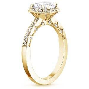 Bague de fiançailles élégante en or pour femme, avec pierre étincelante, bijou de mariage ou de fête, cadeau idéal - Product Image 4