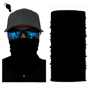 LEO Polyester sports face mask neck scarf solid plain colors black neck gaiter seamless bandanas buffs running tube bandana