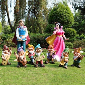 Escultura <span class=keywords><strong>de</strong></span> Fibra <span class=keywords><strong>de</strong></span> Vidrio <span class=keywords><strong>de</strong></span> Blancanieves y los Siete Enanitos, Personaje <span class=keywords><strong>de</strong></span> Dibujos Animados, Decoración Pequeña para Jardín Exterior - Product Image 2