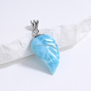 Collar con Colgante de Larimar Natural con Elegante Patrón Azul Marino, Joyería de Piedras Preciosas Curativas para Mujer, Regalo - Product Image 3