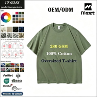 T-shirt personnalisé 280g épais et oversize vert sauge col rond uni coupe carrée épaules tombantes streetwear homme unisexe devant uni 100% coton