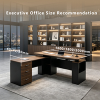 Bureau de direction en L à moteur unique pour vente en gros - Poste de travail assis-debout réglable en hauteur avec tiroirs de rangement