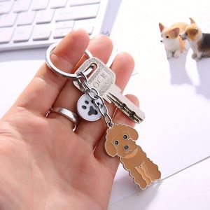 Accesorios Personalizables para Llaves, Nuevo Regalo, Colgante para Cintura con Grabado de Perro Poodle de Dibujos Animados, Llavero de Metal - Product Image 4
