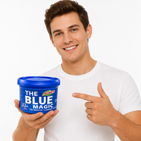 Pâte nettoyante bleue, détachant solide, nettoyant multi-surfaces végétalien pour la cuisine et la salle de bain