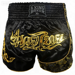 कस्टम लोगो यूनिसेक्स सैटिन मुय थाई बॉक्सिंग शॉर्ट्स के साथ सभी मौसमों में बच्चों की महिलाओं के लिए प्रशिक्षण शॉर्ट्स - Product Image 2