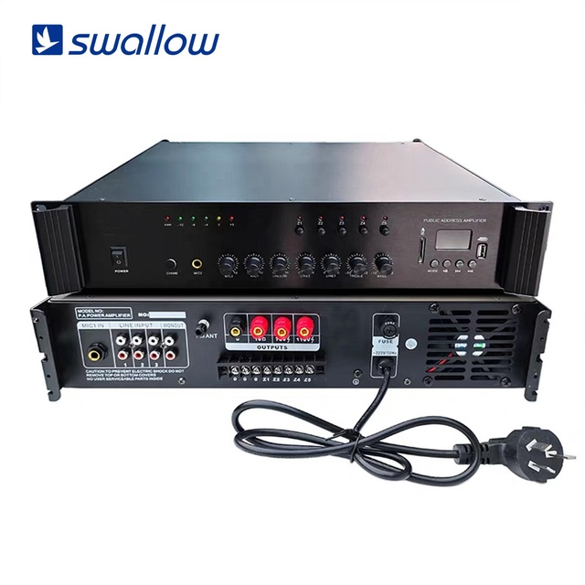 P7 5 Zone Public Address Class AB Metal Mixer Amplifier with USB/SD/