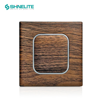Interruptor de pared eléctrico Shinelite de diseño superdelgado con placa de madera, interruptor de 16A, nuevo modelo