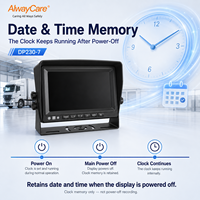 Moniteur de véhicule AlwayCare 7 pouces 4 canaux AHD LCD TFT à écran partagé quadruple avec prise en charge USB, large plage de tension CC 12-36V pour camion et bus