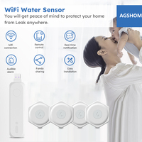WiFi Système de sécurité domestique intelligent Kit de bricolage Détecteur de fuite d'eau sans fil avec passerelle d'alerte Capteur de fuite goutte à goutte pour la sécurité domestique