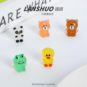 Juego de resina Lanshuo con figuras de animales que brillan en la oscuridad, para manualidades, joyería, decoraciones coleccionables. - Product Image 3