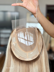 Cheveux vierges européens de luxe, faits à la main, 100% cheveux humains, couleur personnalisée, 8x8 pour topper en dentelle complète, 16 pouces, densité 130% - Product Image 4