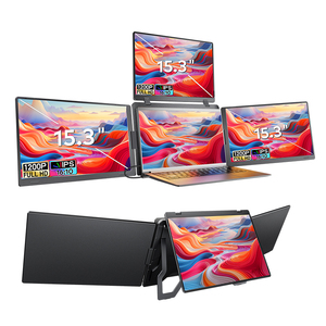 Extensor de pantalla triple para portátil de 15.3 pulgadas con certificación CE/ROHS/FCC/PSE, monitor portátil cuádruple de 1920*1200 para viajes - Product Image 1
